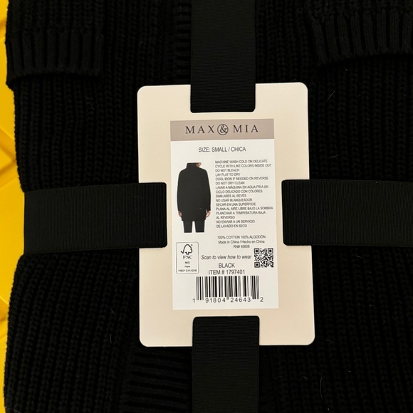 Ladies NWT Max and Mia open front cardigan, Black size Small and x large - Picture 3 of 5